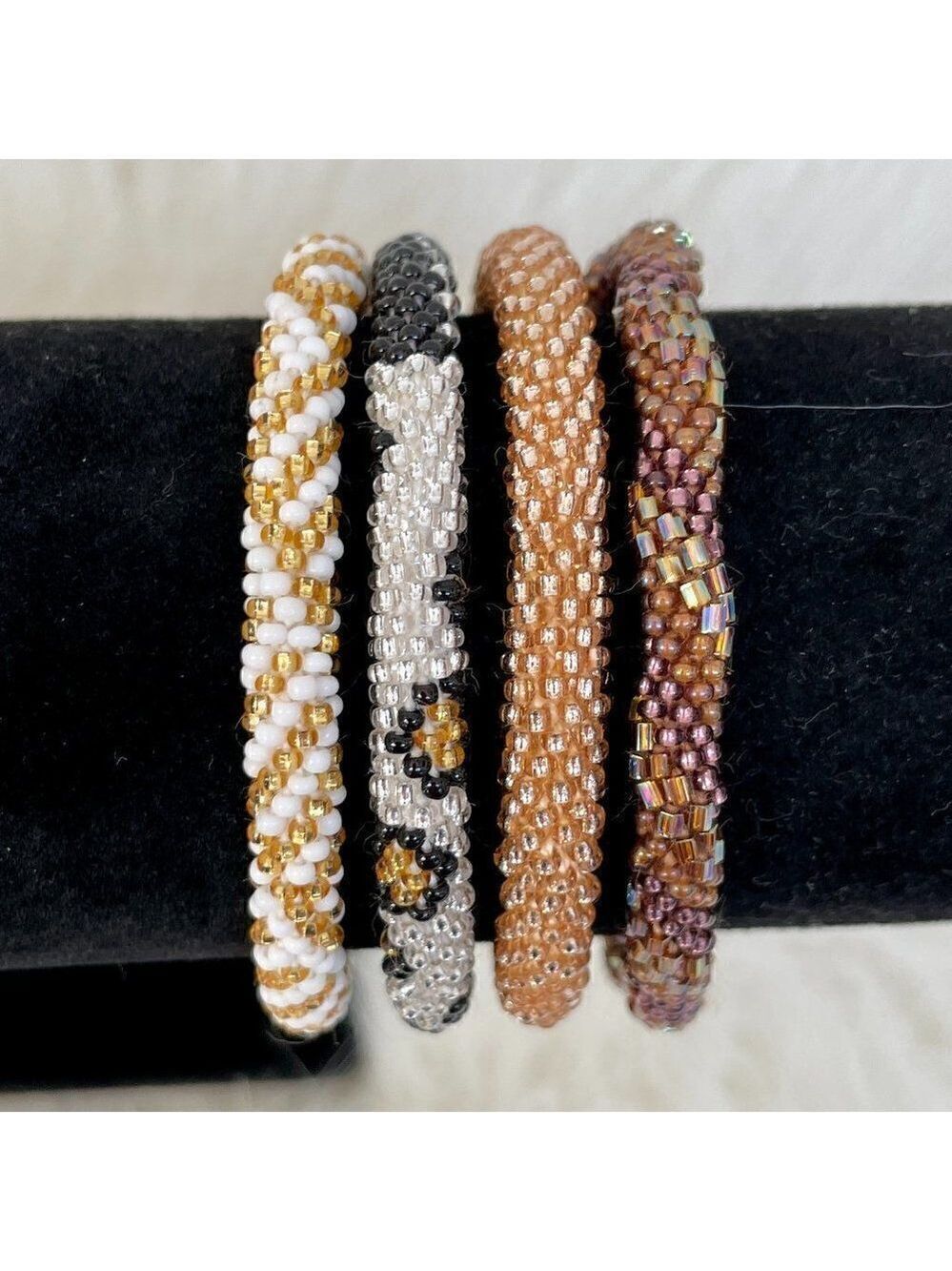 HAND CRAFTED in Nepal Beaded Bracelets (set of 4) #309